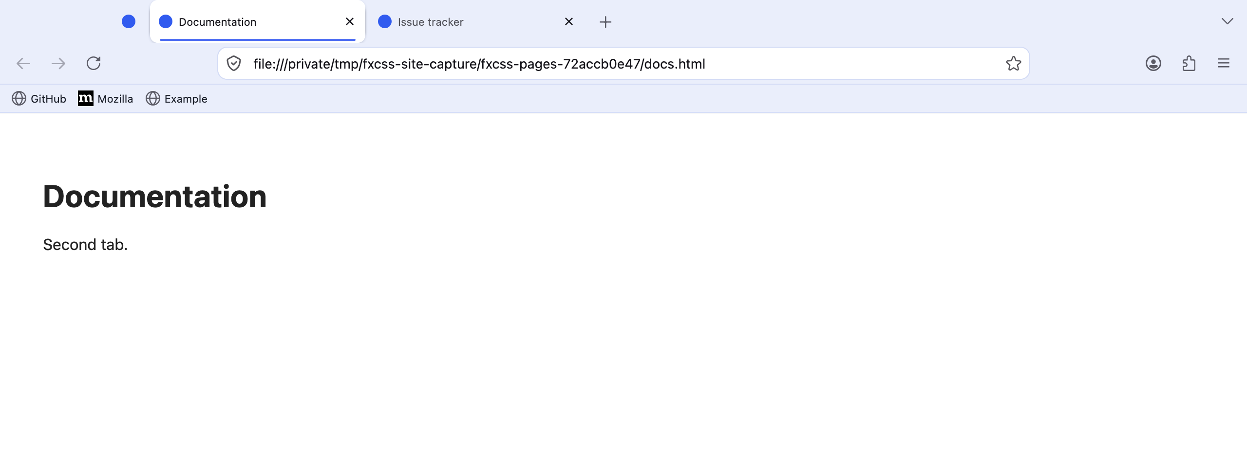 Starter theme before the change, with a blue active tab accent